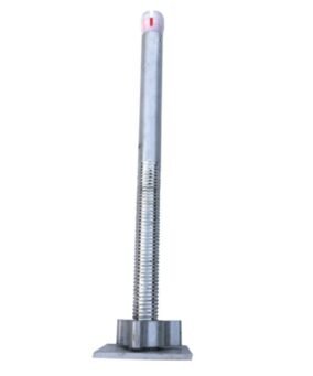 Spindel + voetplaat alu incl. stelmoer