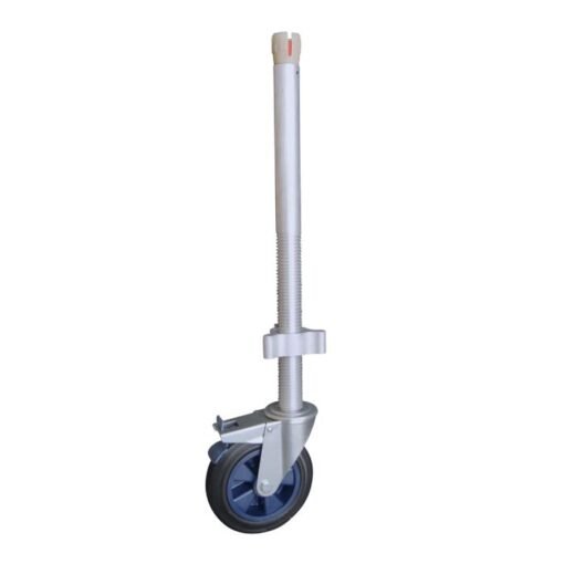 Wiel (rubber) in aluminium spindel - 200 mm