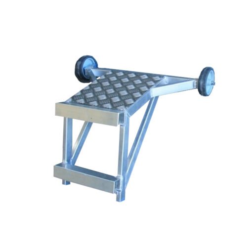 Ladderafhouder Alu met schuine hoek en traanplaat