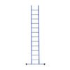 eurostairs enkel rechte ladder 12 sporten gecoat. blauw met stabilisatiebalk