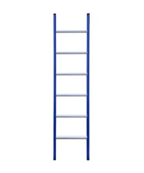 eurostairs enkel rechte ladder 6 sporten gecoat. blauw