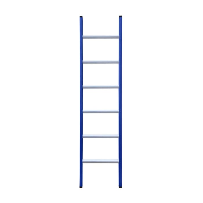 eurostairs enkel rechte ladder 6 sporten gecoat. blauw