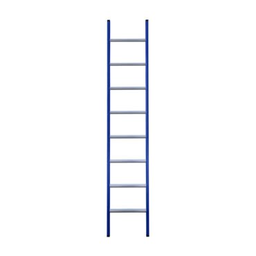 eurostairs enkel rechte ladder 8 sporten gecoat. blauw