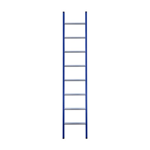 eurostairs enkel rechte ladder 8 sporten gecoat. blauw