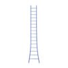 eurostairs enkel uitgebogen ladder 16 sporten gecoat blauw