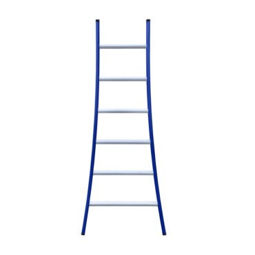 eurostairs enkel uitgebogen ladder 6 sporten gecoat. blauw
