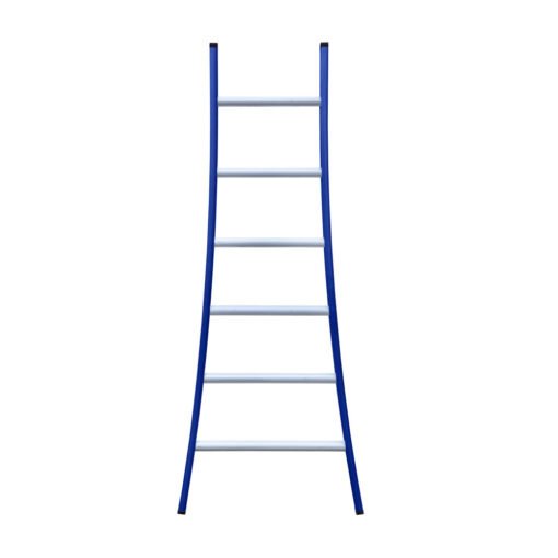 eurostairs enkel uitgebogen ladder 6 sporten gecoat. blauw