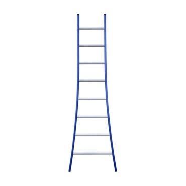 eurostairs enkel uitgebogen ladder 8 sporten gecoat blauw