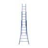 eurostairs driedelige uitgebogen ladder 8 sporten gecoat. blauw