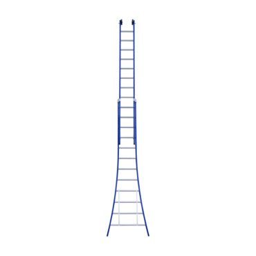 eurostairs tweedelige uitgebogen ladder 12 sporten gecoat. blauw